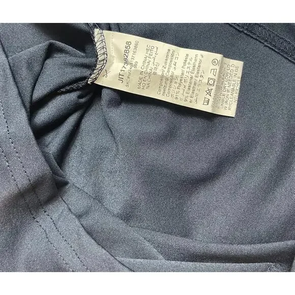 Missguided Navy Blue Long Sleeve Crop Top with White Trim - Picture 7 of 7